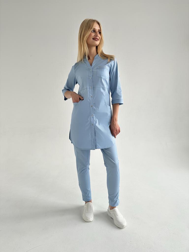 Рубашка  "Френсис", стрейч, голубой