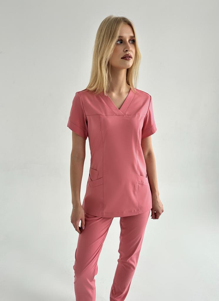 Костюм медицинский женский "Ластик New", вискоза, пудра