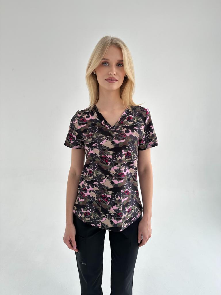 Куртка  "Берта", стрейч, принт Парк юрского периода