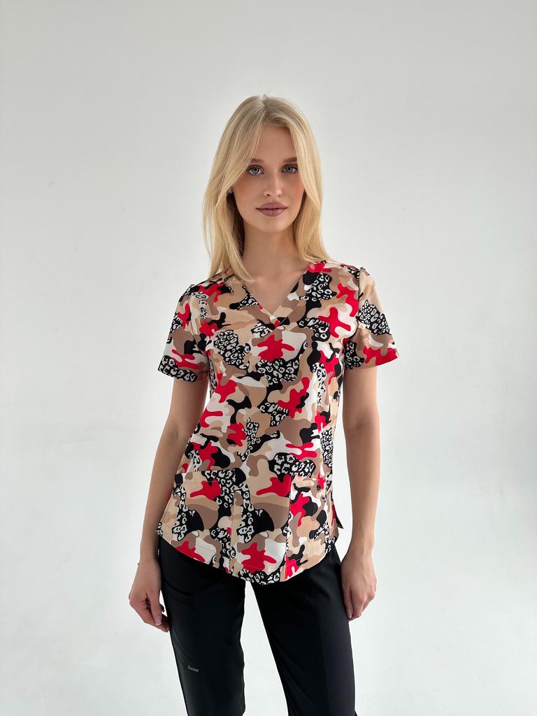 Куртка  "Берта", стрейч, принт Фантазия