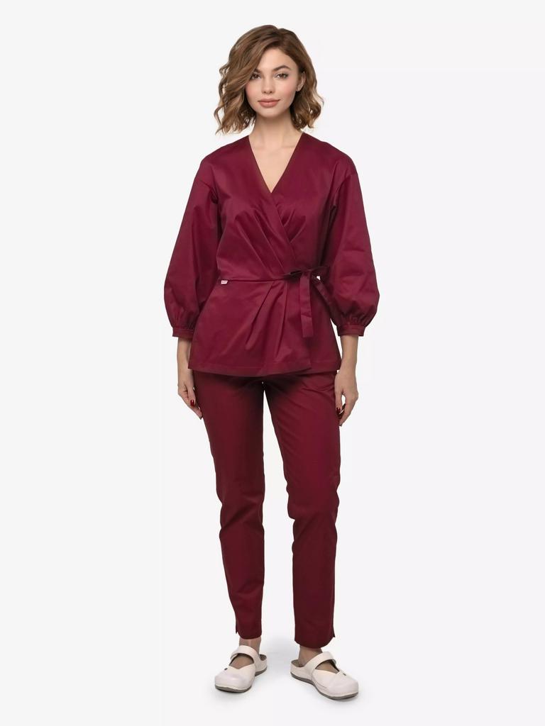 Костюм медицинский женский "Миура", stretch бордо