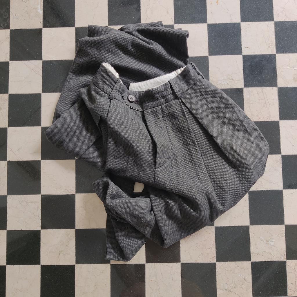 Znatok's trousers made for a wooden horses maker