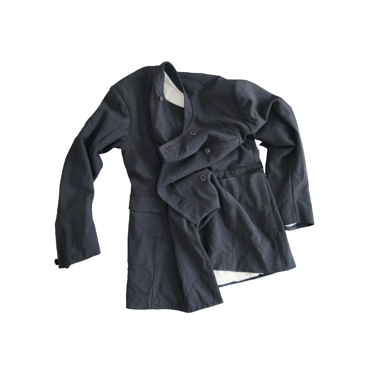 Zduhach's jacket in black deadstock Yugoslavian wool