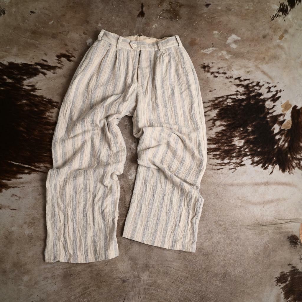 Weaver's house trousers in striped washed cotton