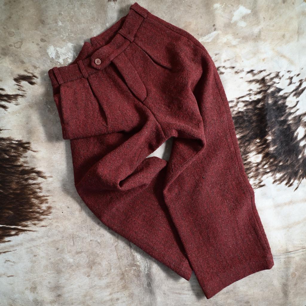 Trousers #1 in dark red Serbian tweed