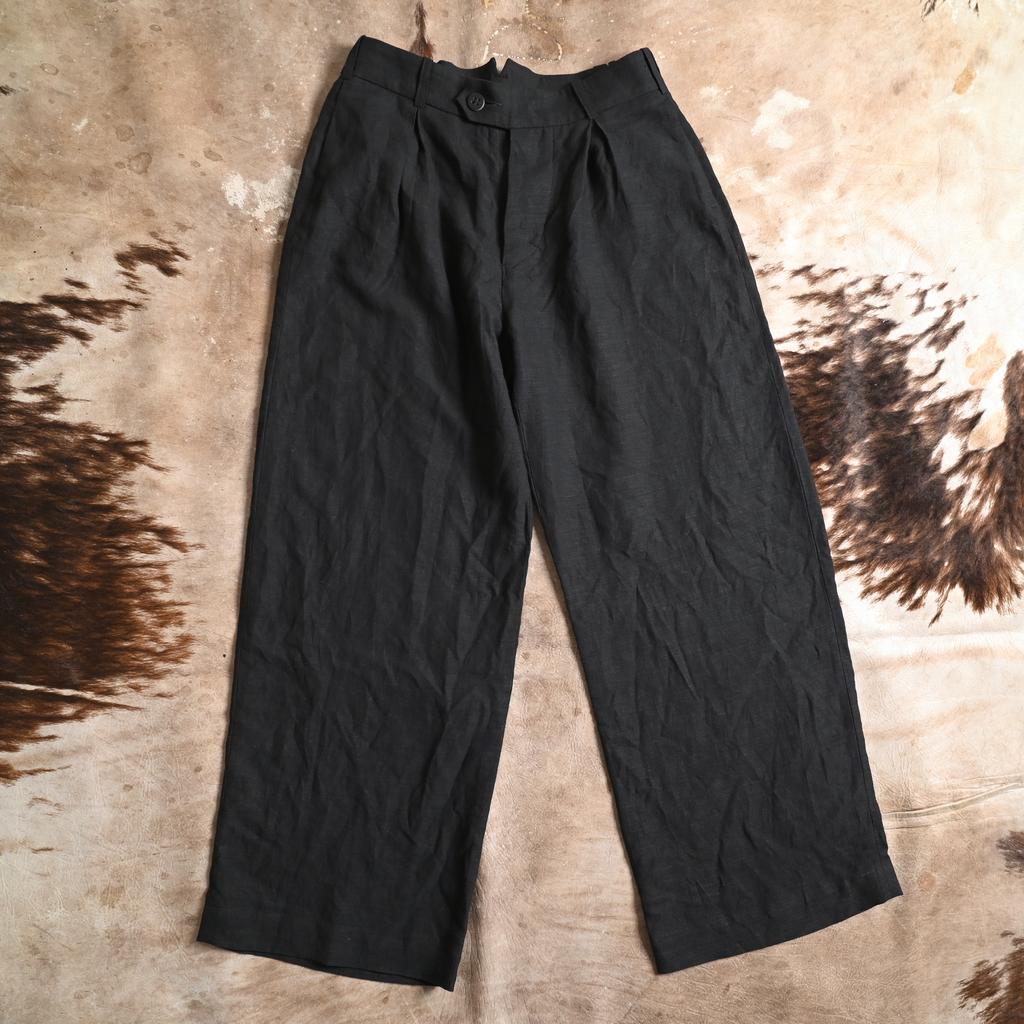 Trousers #1 in black linen