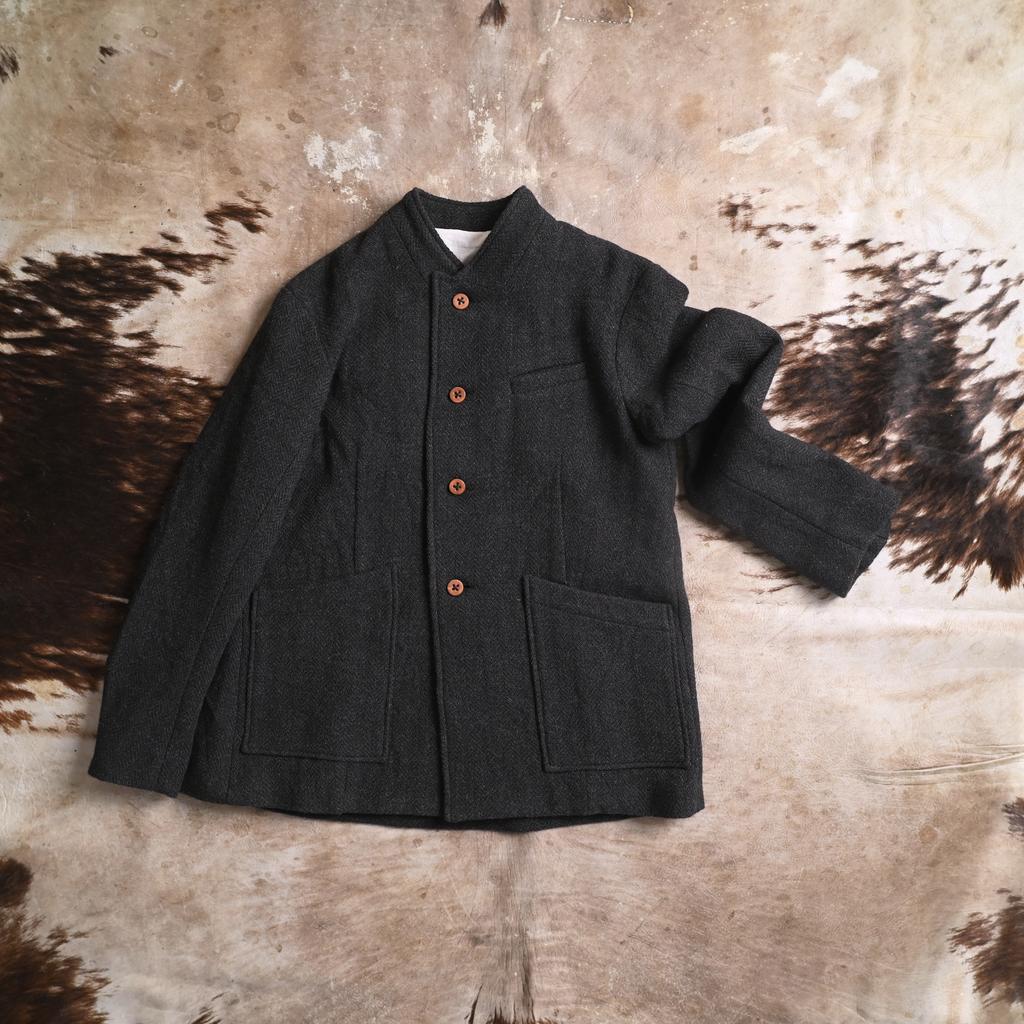 Jacket #6 in charcoal black herringbone Serbian tweed