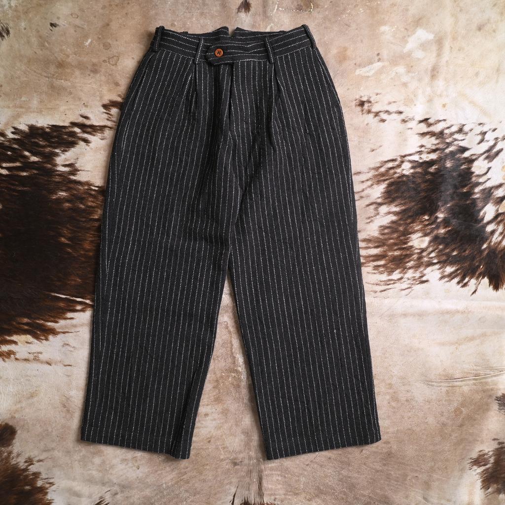 Trousers #1 in striped black Serbian tweed