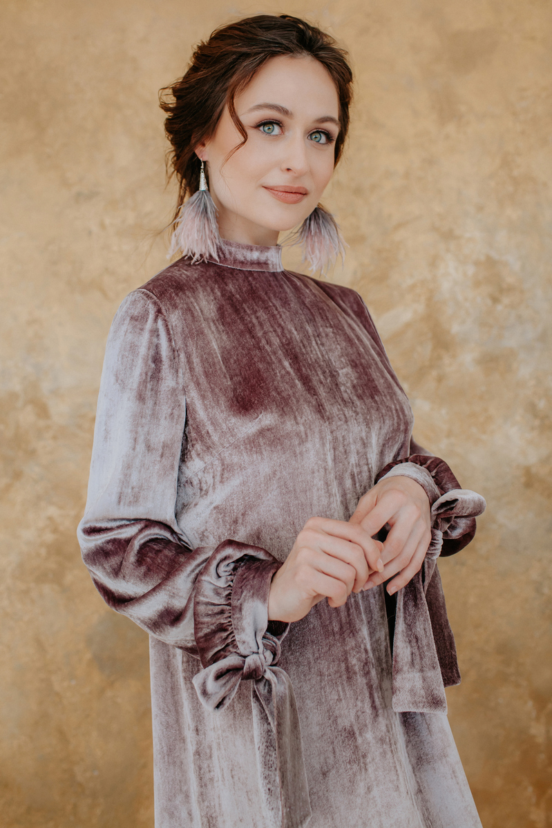 коктейльное платье из бархата Лиз