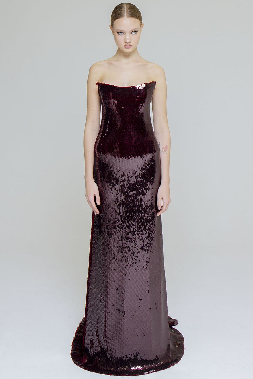 вечернее корсетное платье из пайеток