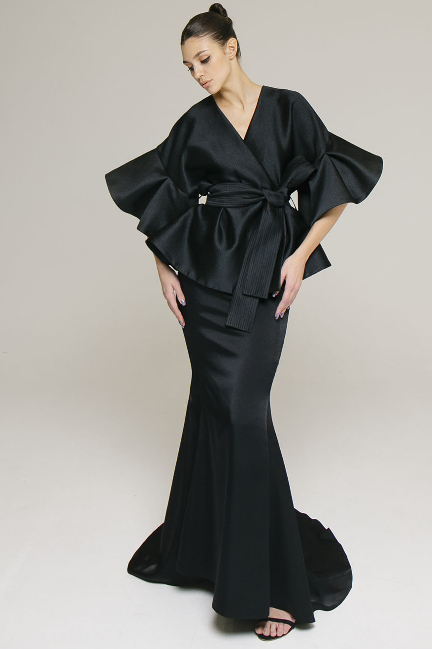 короткое кимоно из жаккарда