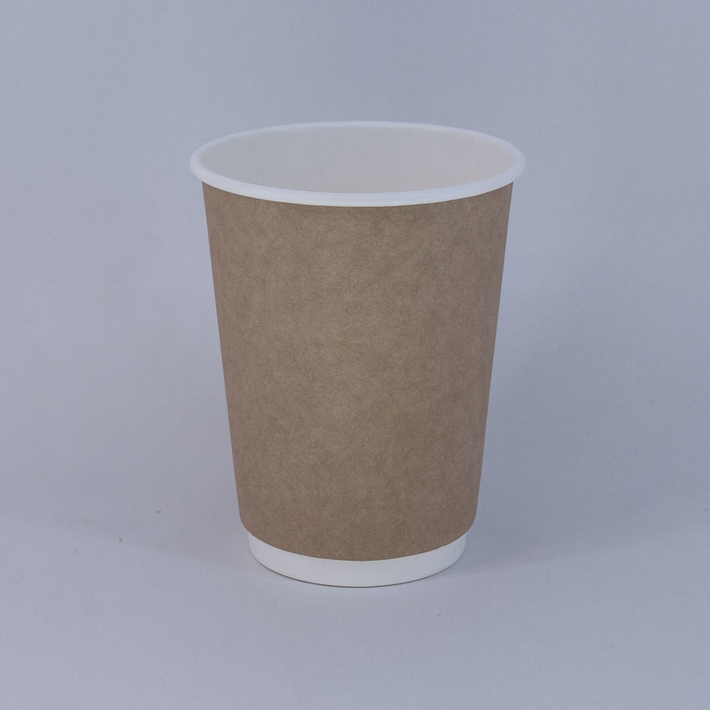 Стакан бумажный 350/430 мл «Крафт», двухслойный, 25 штук/упак.