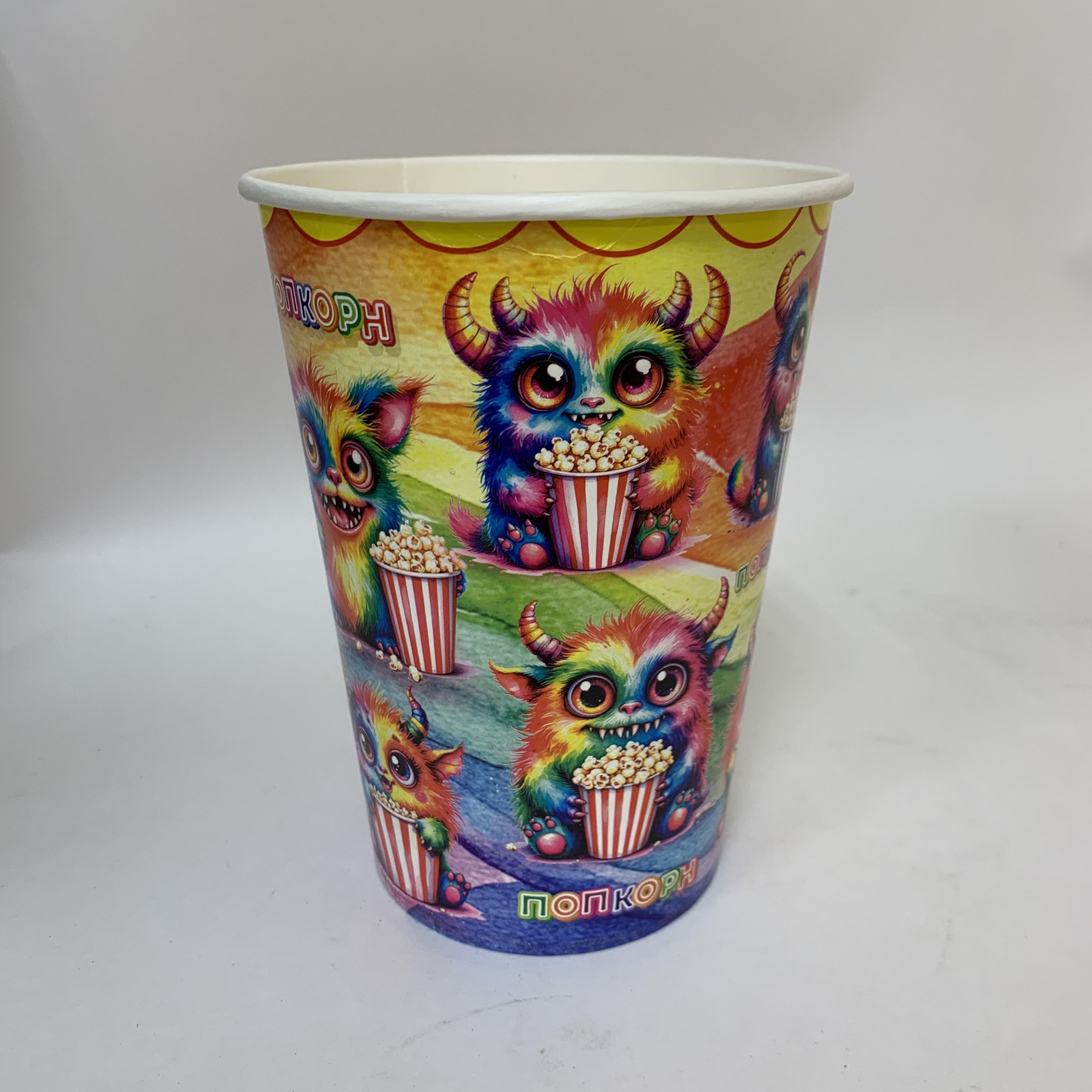 Стакан для поп-корна  V46 "Монстрики" / КЛАССИКА,  1250 мл, 80 штук/уп. В ассортименте