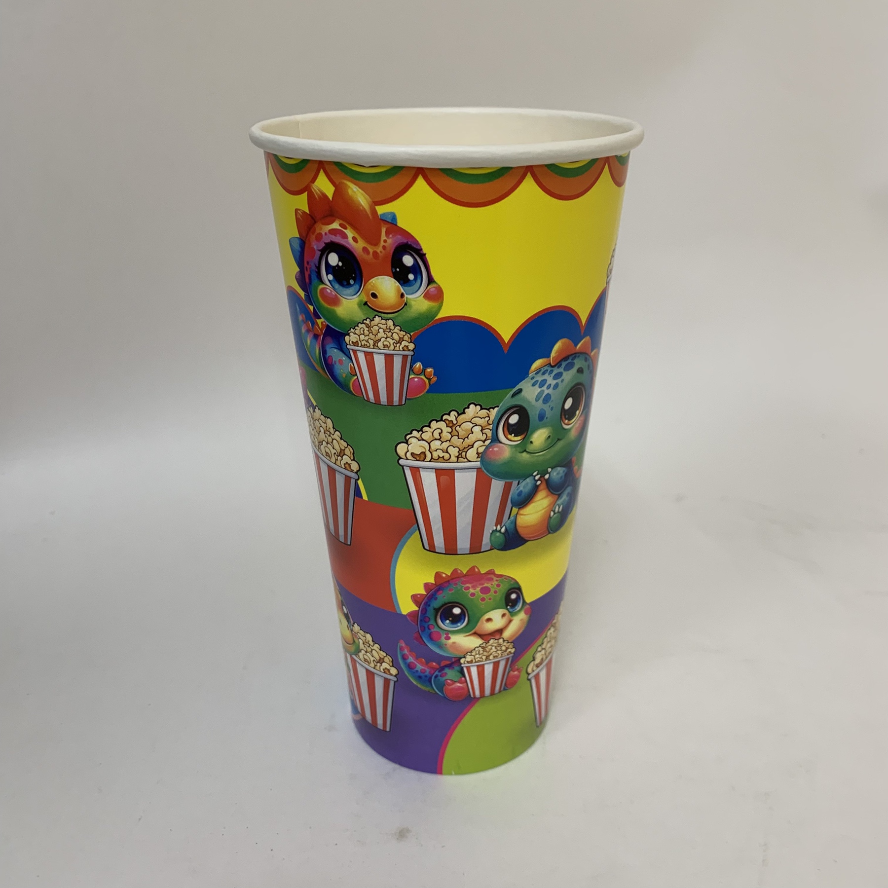 Стакан для поп-корна  V22 "Динозаврики", 600 мл, 80 штук/уп.