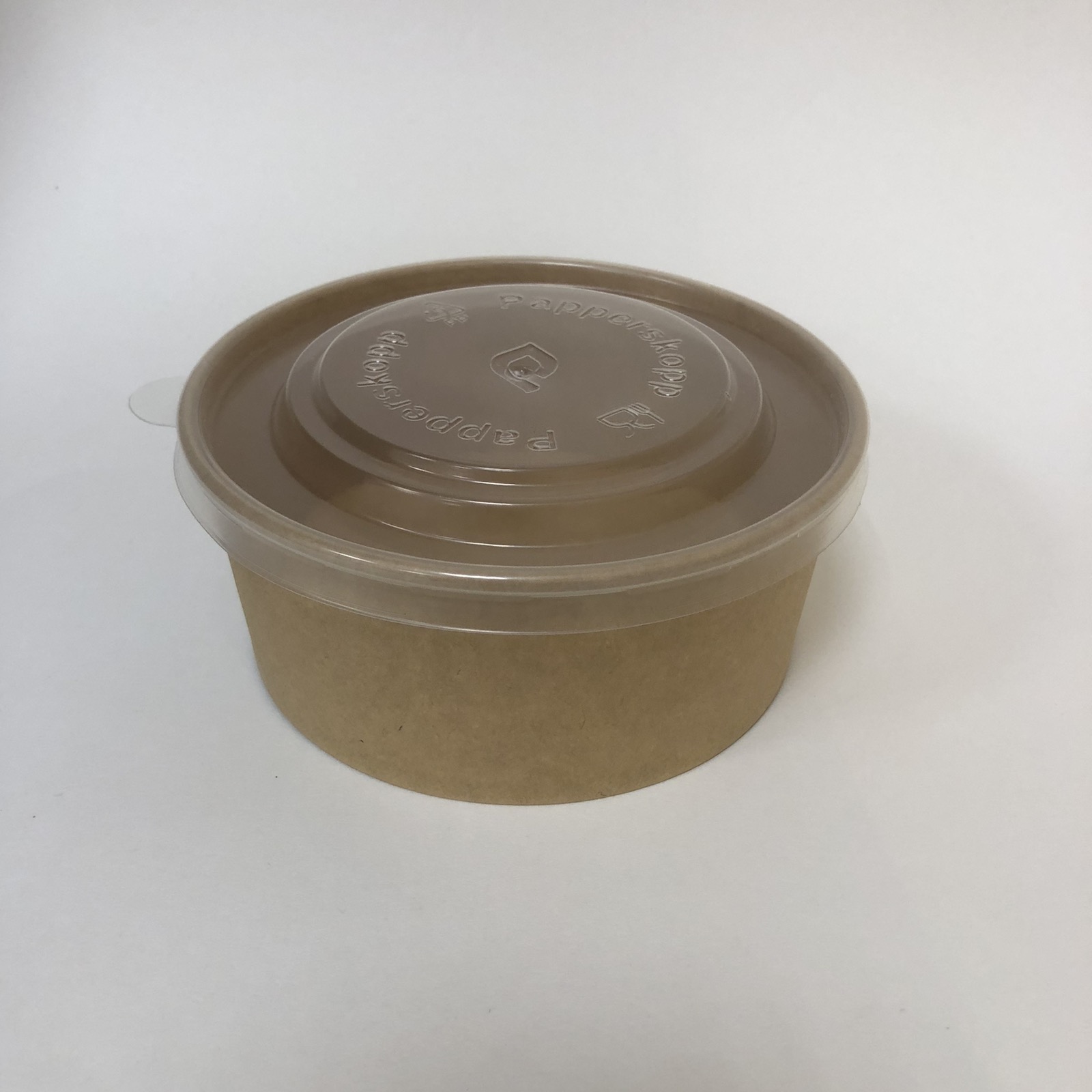 Контейнер бумажный 550 мл, в комплекте с крышкой PP, белый, 50 штук/упак.