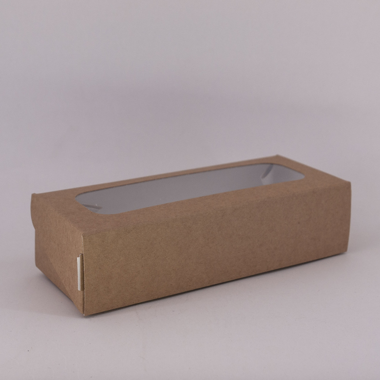 Ланч-Бокс c окном 500 мл (TABOX PRO500), 167х70х40мм, крафт, 25 штук/упак.