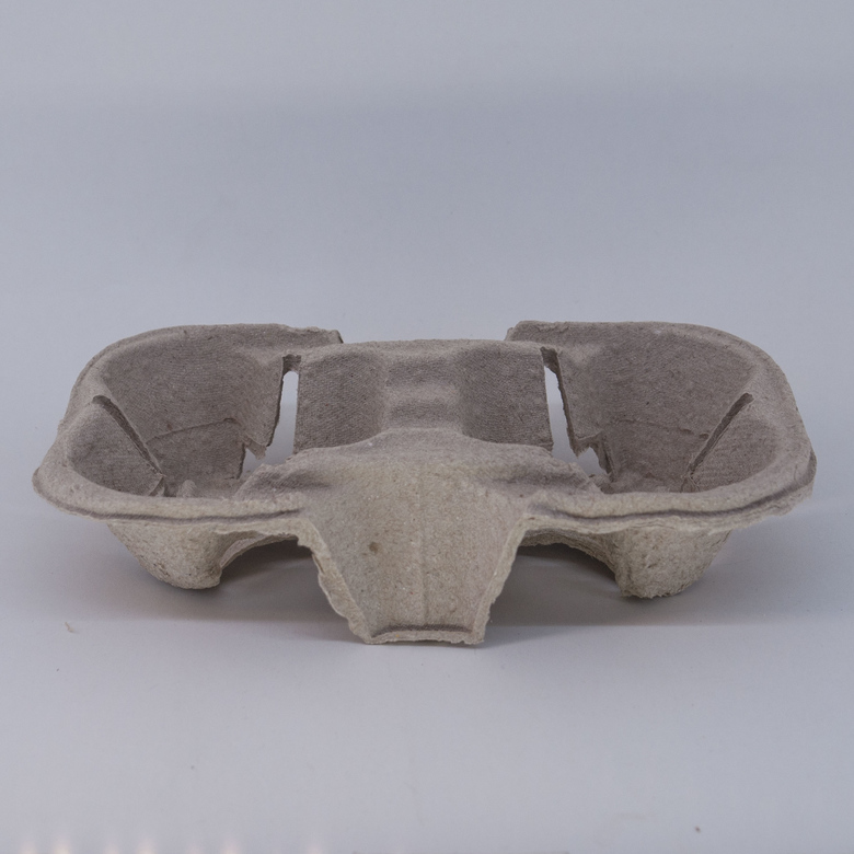 Держатель из целлюлозной массы на 2 стакана, РФ, 10 штук/упак.