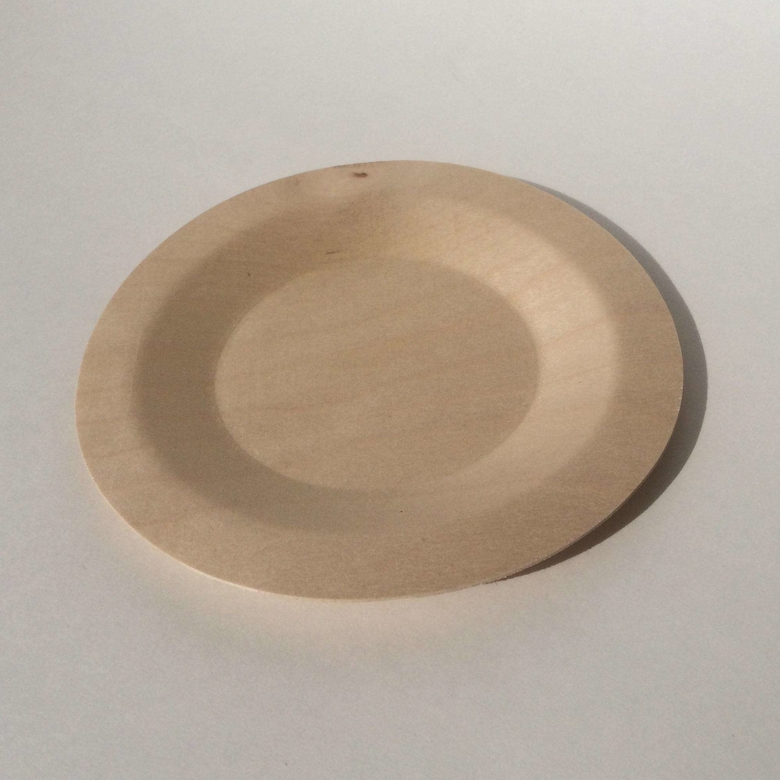 Тарелка круглая из дерева 180 мм, 3 штук/упак.