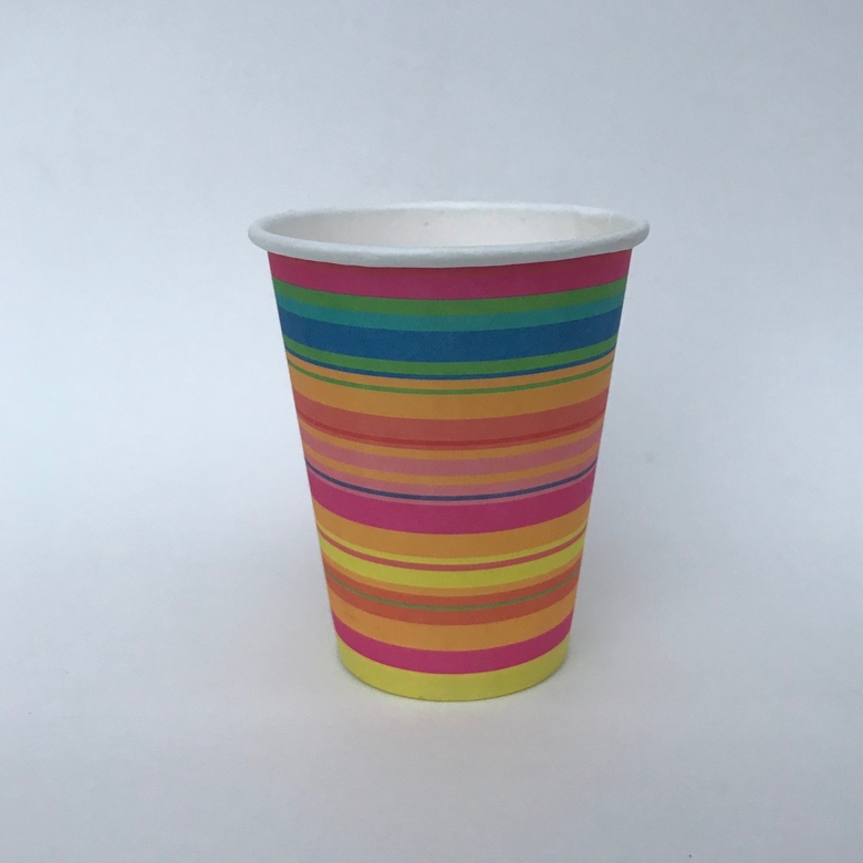Стакан бумажный 250/270 мл «Полосатый», 40 штук/упак (ГеккоКапс)