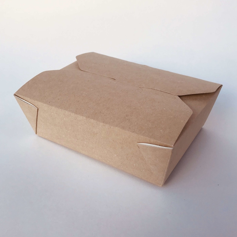 Контейнер бумажный Fold Box 900 мл, крафт, 60 штук/упак.