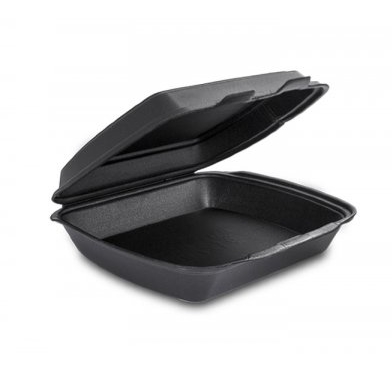 Ланч-бокс "МАЛЫЙ" односекционный (195x152x74мм), чёрный, 100 штук/упак.