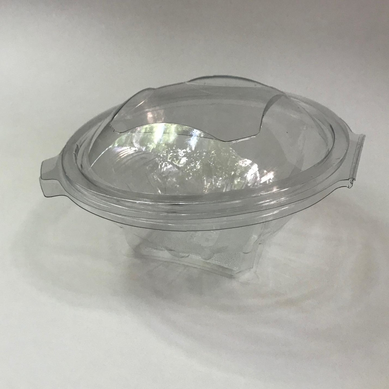 Салатник с крышкой 600мл, УК 122, прозрачный, ПС, 30 штук/упак.