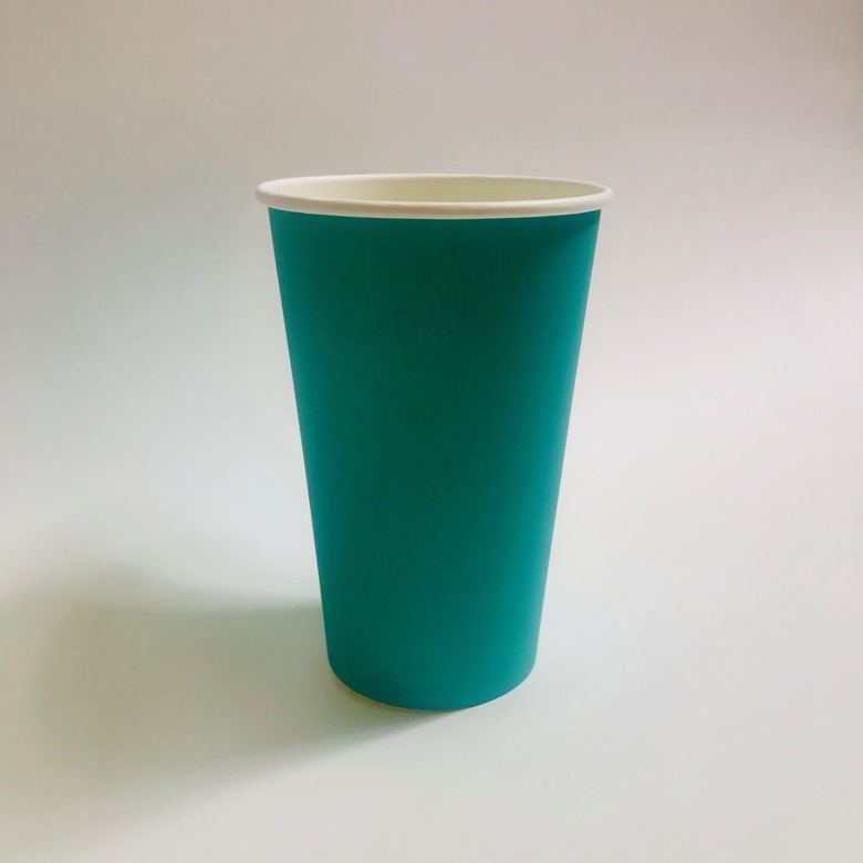 Стакан бумажный 400/530 мл «Бирюзовый», 50 штук/упак.
