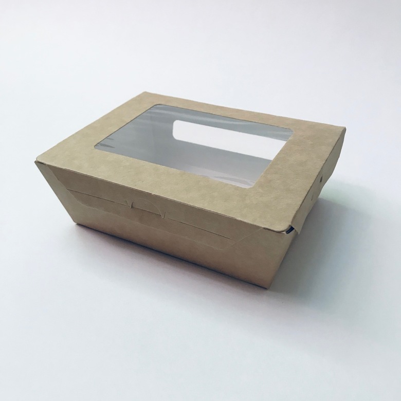 Ланч-Бокс c окном 600 мл, 150х115х50мм, крафт, 90 штук/упак.