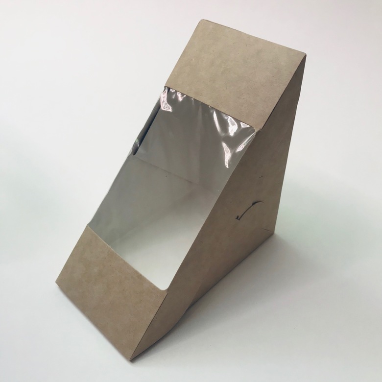 Сендвич-бокс с окном 130х130х60 мм, "КРАФТ", 50 штук/упак.