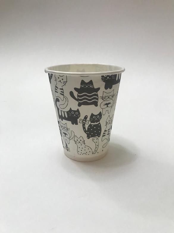 Стакан бумажный 250/270 мл «Котики », 40 штук/упак (ГеккоКапс)