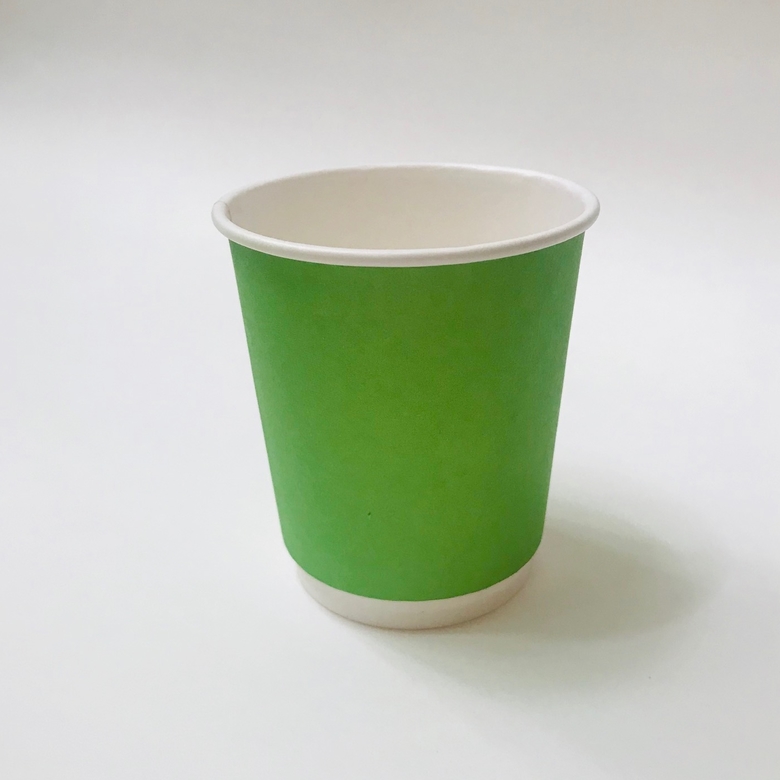 Стакан бумажный 250/270 мл «Зелёный», двухслойный, 15 штук/упак.