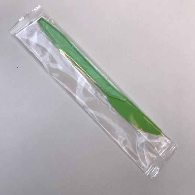 Нож, крахмал,  190 мм, зелёный, в индивидуальной упаковке, 1 штука/упак.