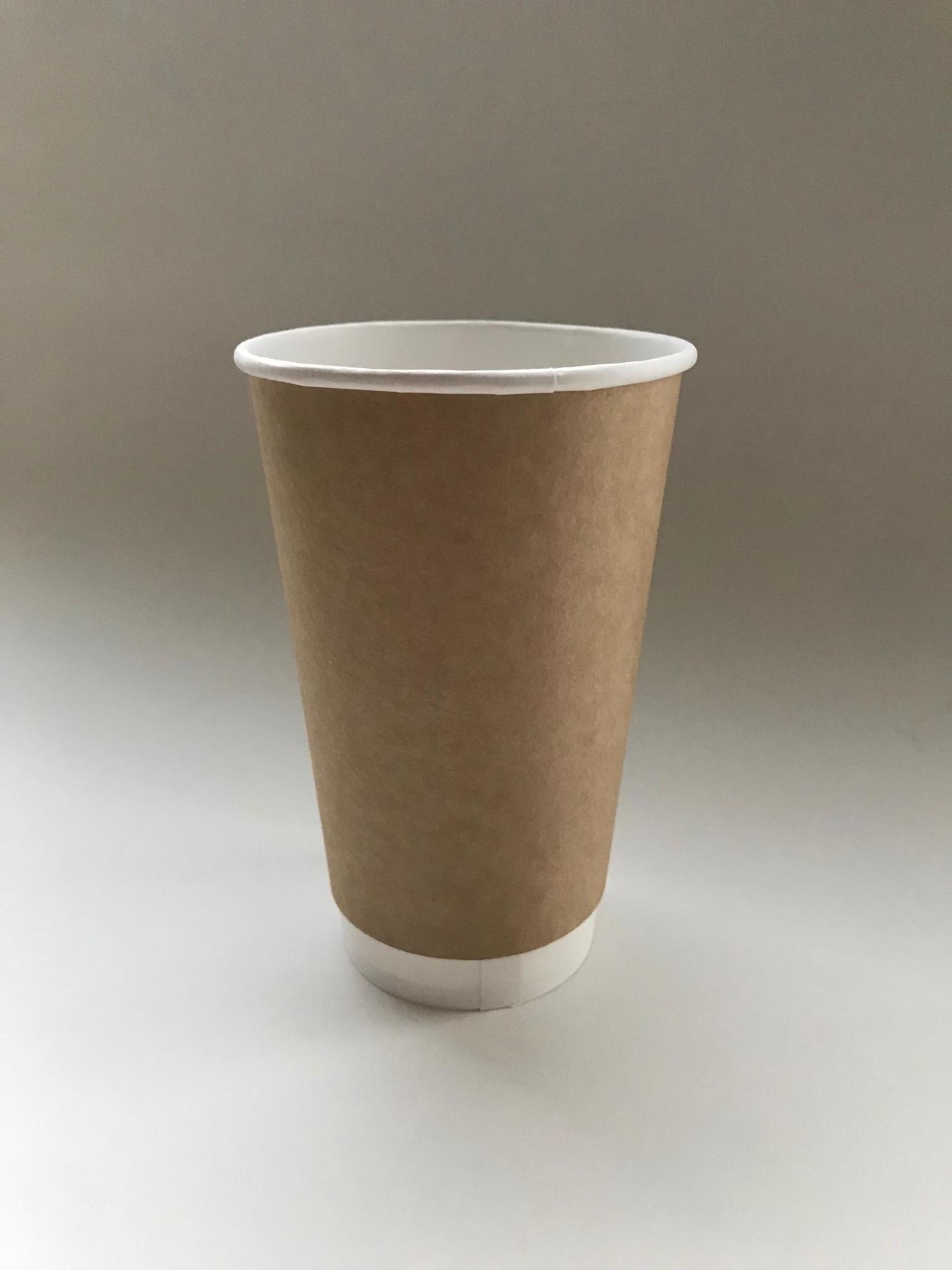 Стакан бумажный 400/518 мл «Крафт», двухслойный, 25 штук/упак.