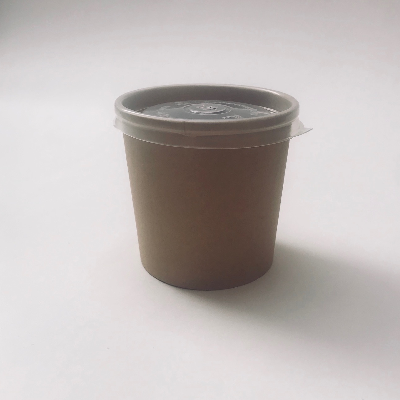 Контейнер с круглым дном с крышкой 340мл, крафт, 50 штук/упак, РФ