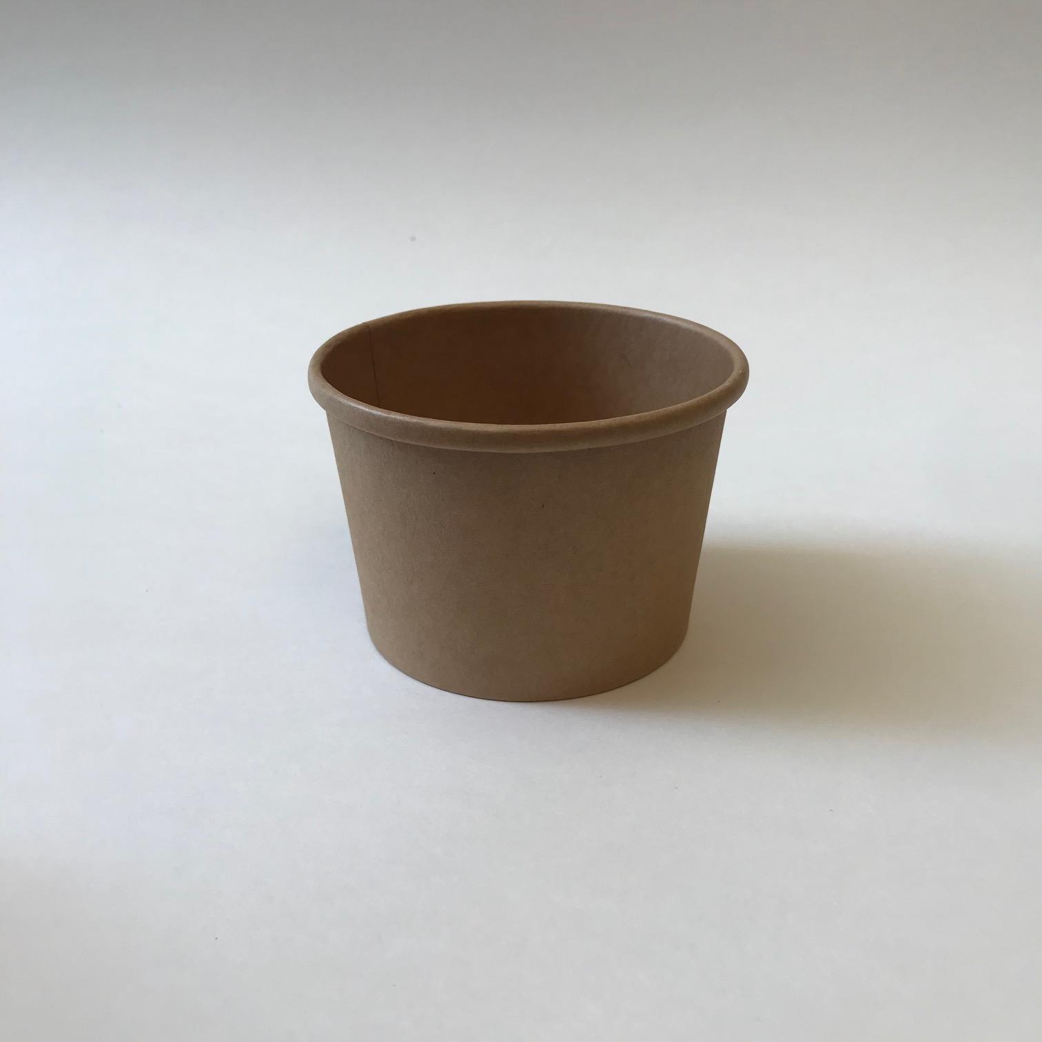 Контейнер бумажный 240мл с крышкой d=90, крафт, 50 штук/упак