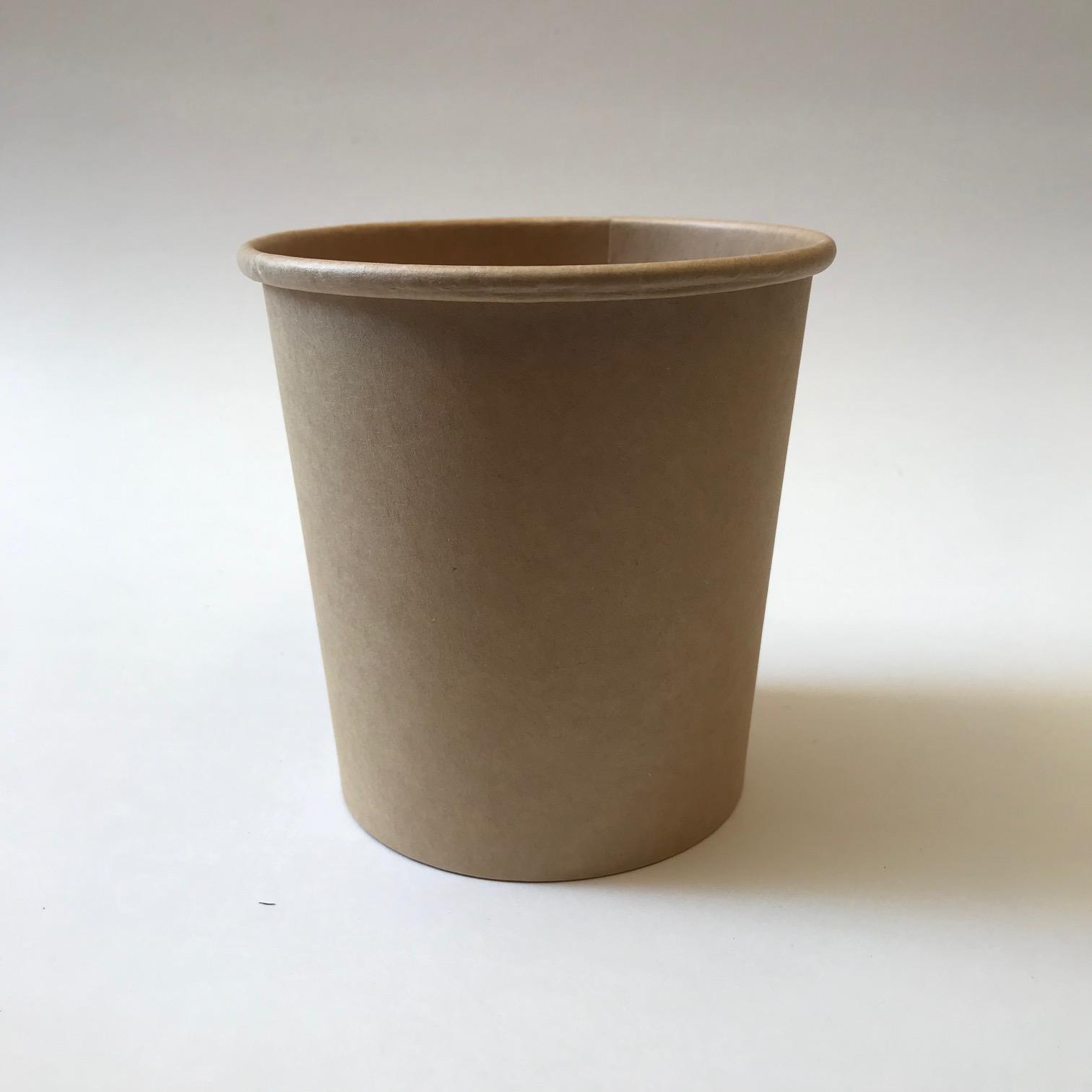 Чаша суповая с круглым дном без крышки 780мл, крафт, 25 штук/упак (Китай)