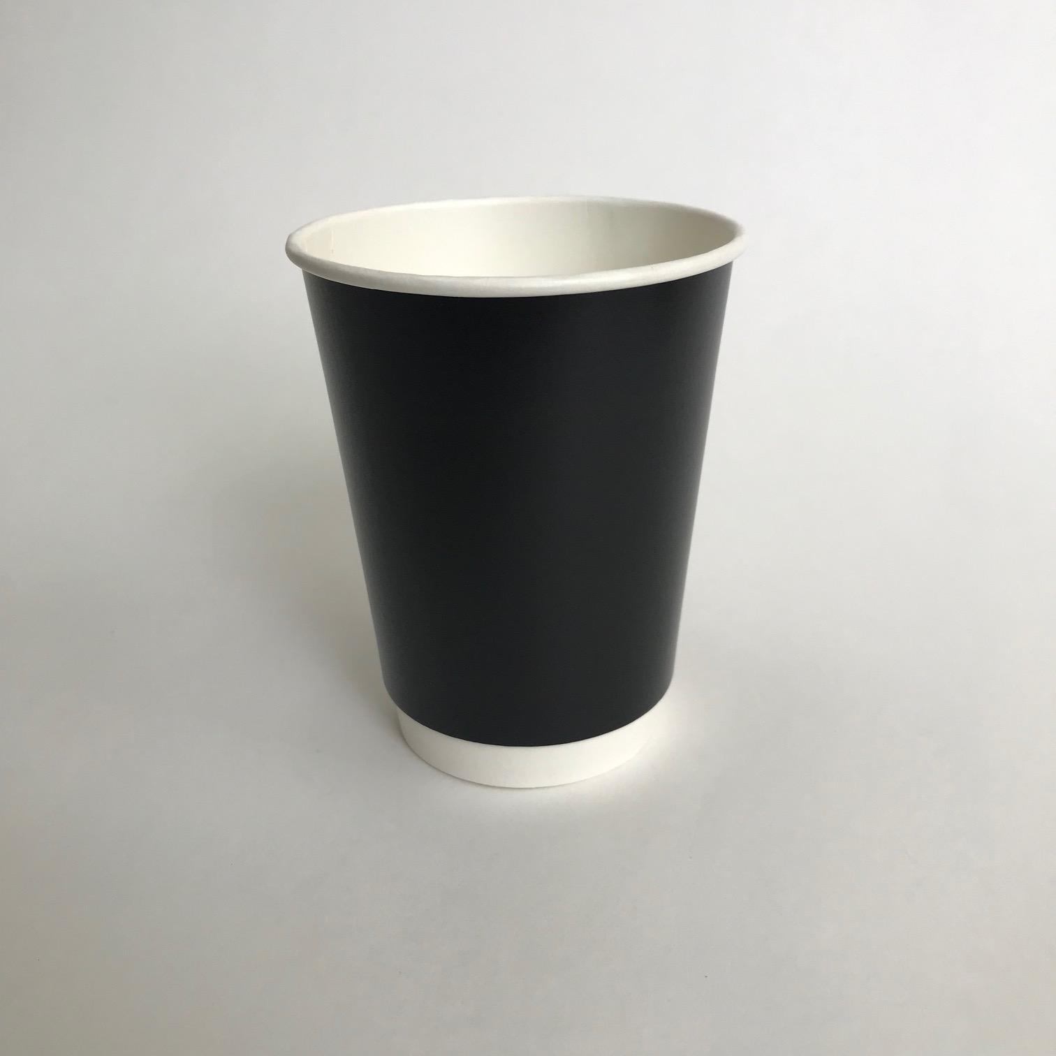 Стакан бумажный 300/430 мл «Чёрный», двухслойный, 20 штук/упак.