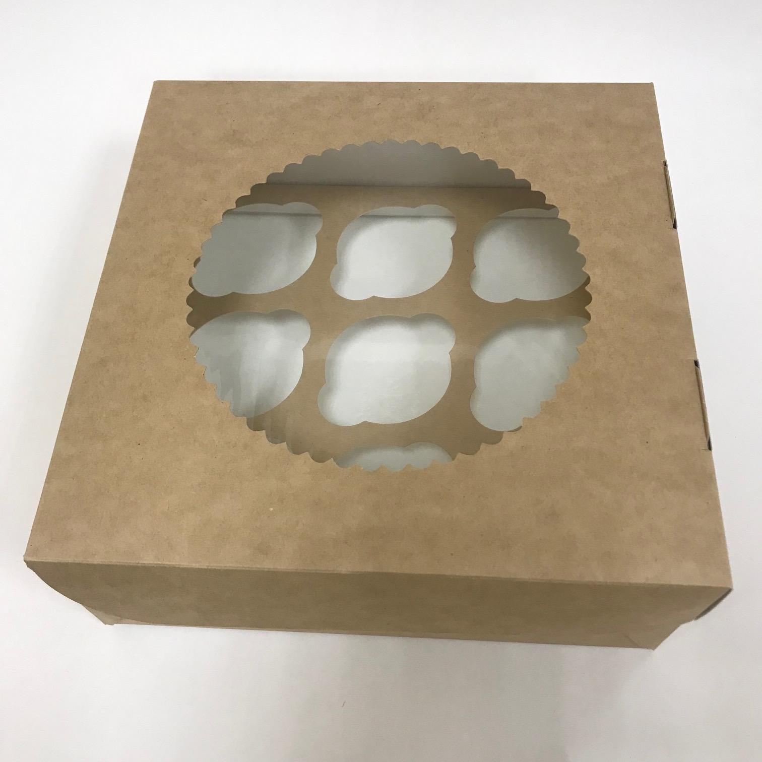 Упаковка на 9 маффина (ECO MUF 9), крафт, 25 штук/упак.