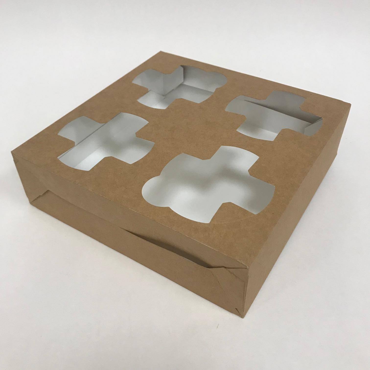 Переноска ECO CupHolder под 4 стакана, крафт, 25 штук/упак.