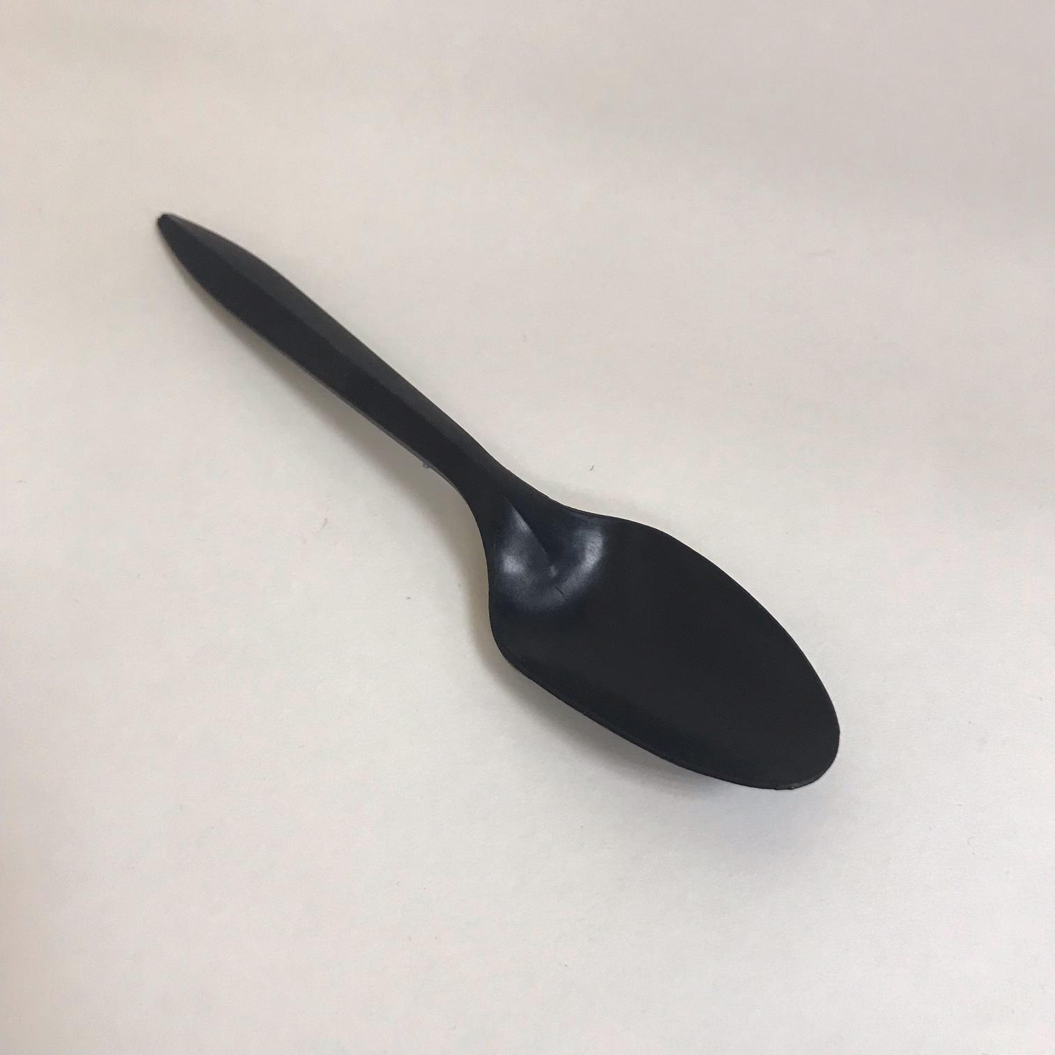 Ложка, крахмал,  180 мм, чёрная,  50 штук/упак.