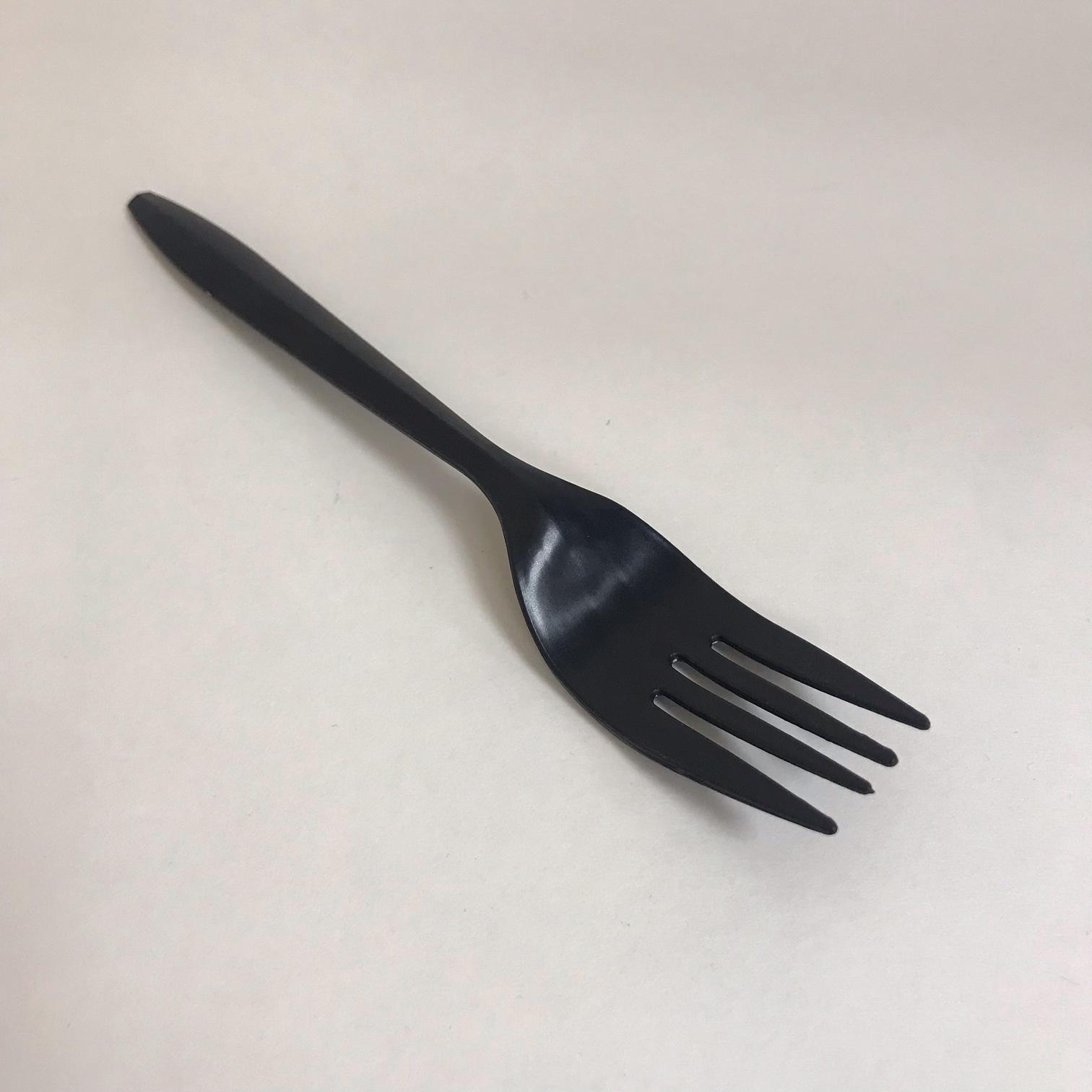 Вилка, крахмал, 170 мм, чёрная, 50 штук/упак.