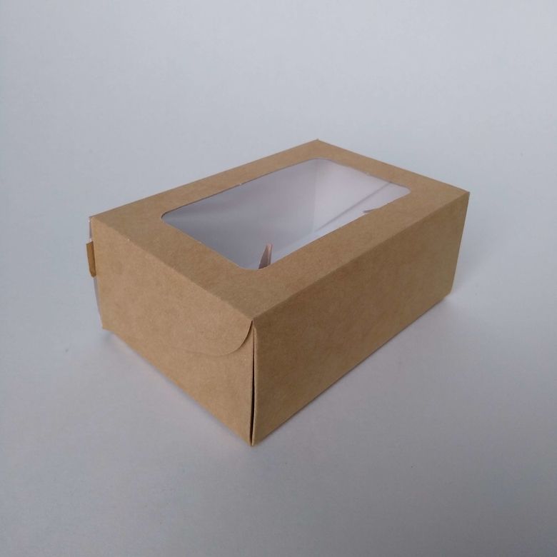 Ланч-Бокс c окном 300 мл (TABOX PRO 300), 100х80х35мм, крафт, 25 штук/упак.