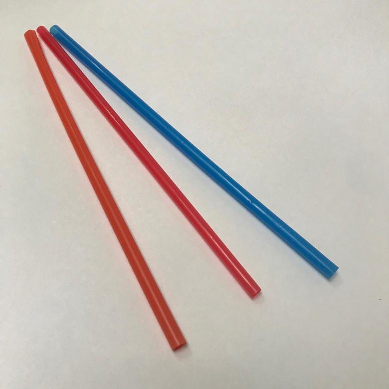 Трубочка коктейльная прямая, Цветная 10*210, 100 штук/упак.