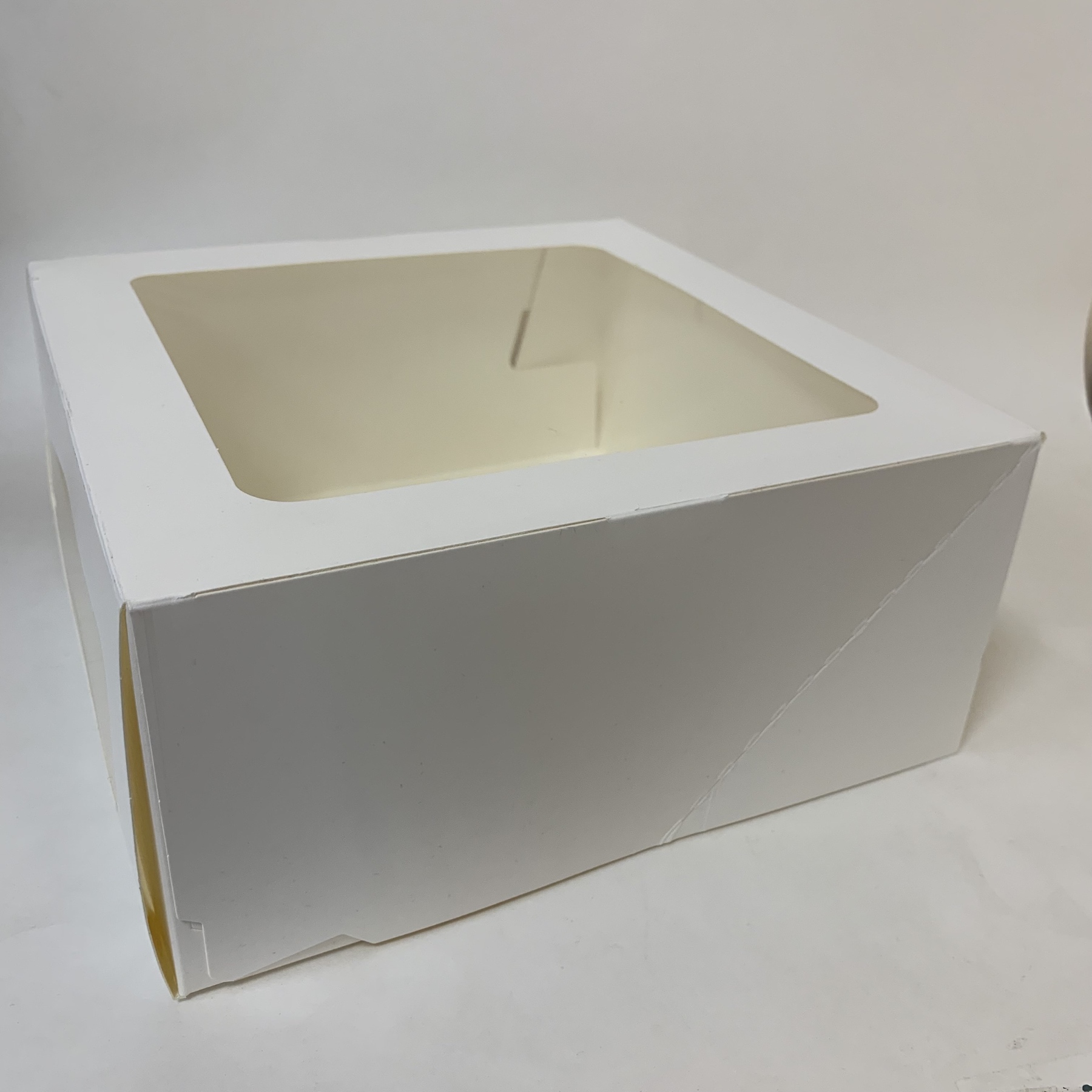 Коробка для торта с окном, 220х220х100мм, белая, 15 штук/упак