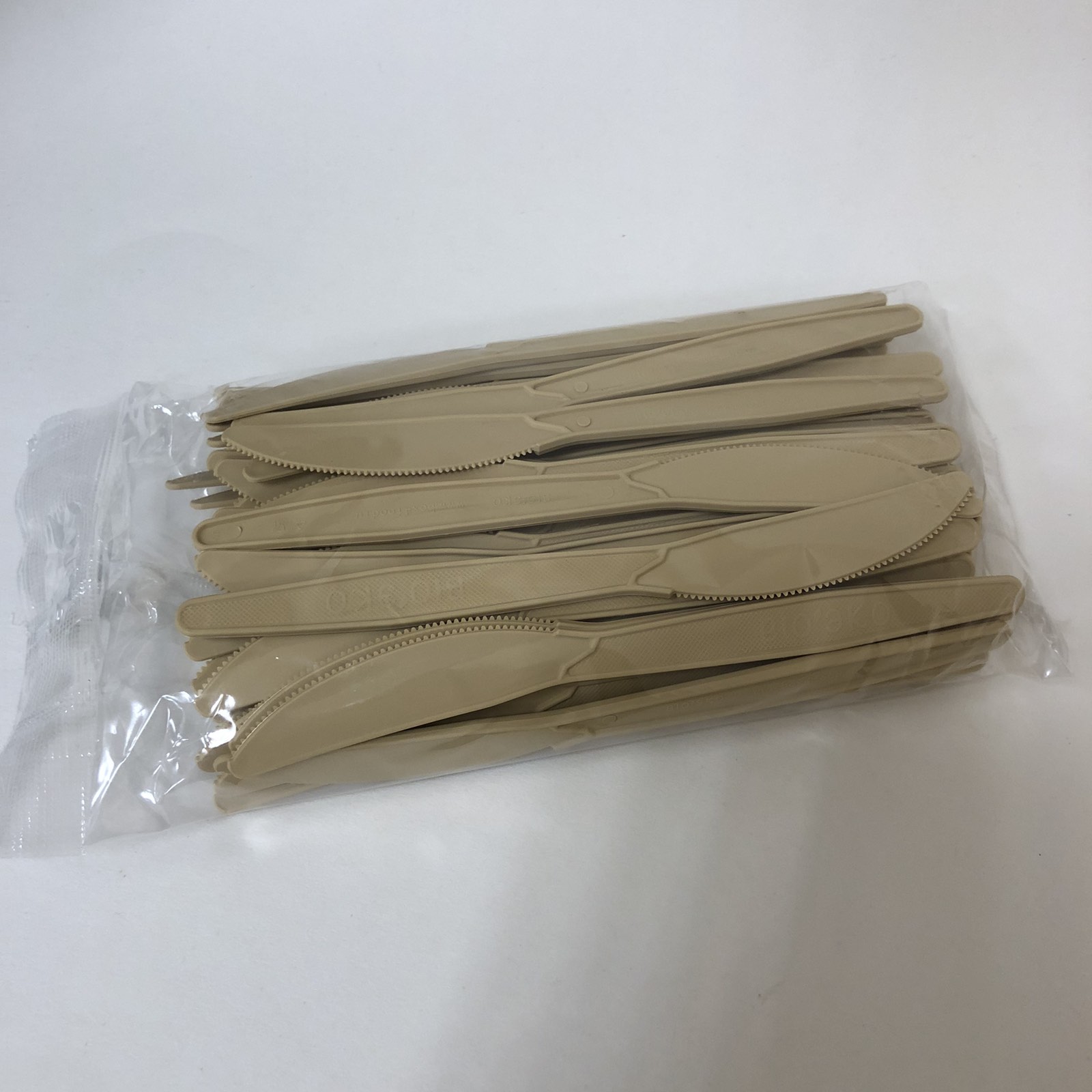 Нож столовый БИО ЭКО стандарт S, 158 мм, бежевый, 50 штук/упак.