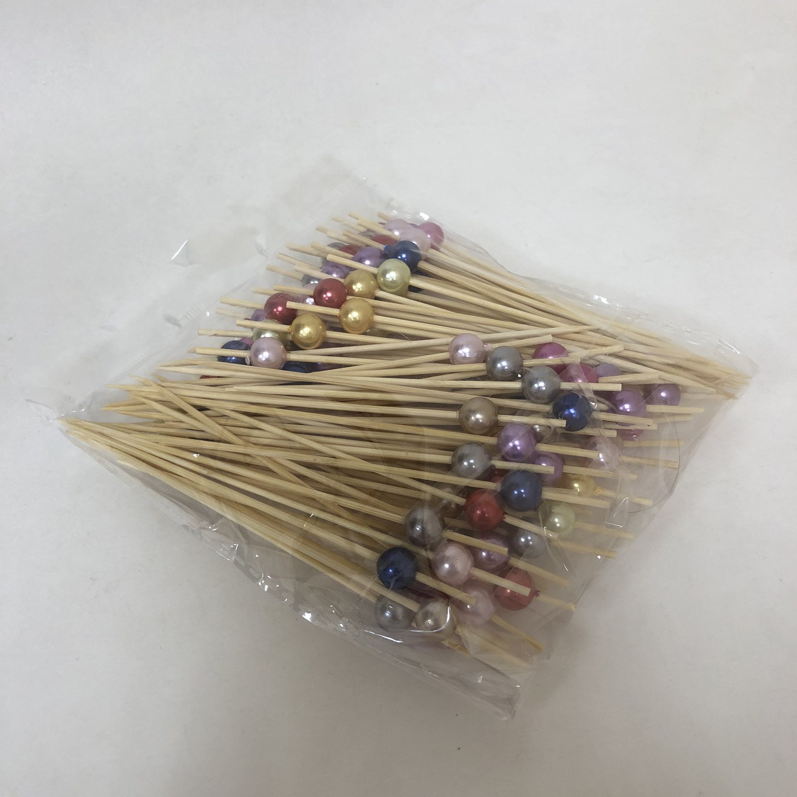 Пика деревянная Жемчуг перламутровый 12см 100шт/упак