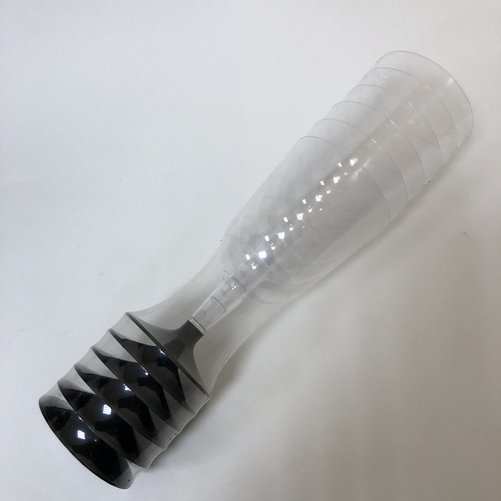 Бокал для вина  200 мл, ПС, (прозрачный, черная ножка), 6 штук/упак.