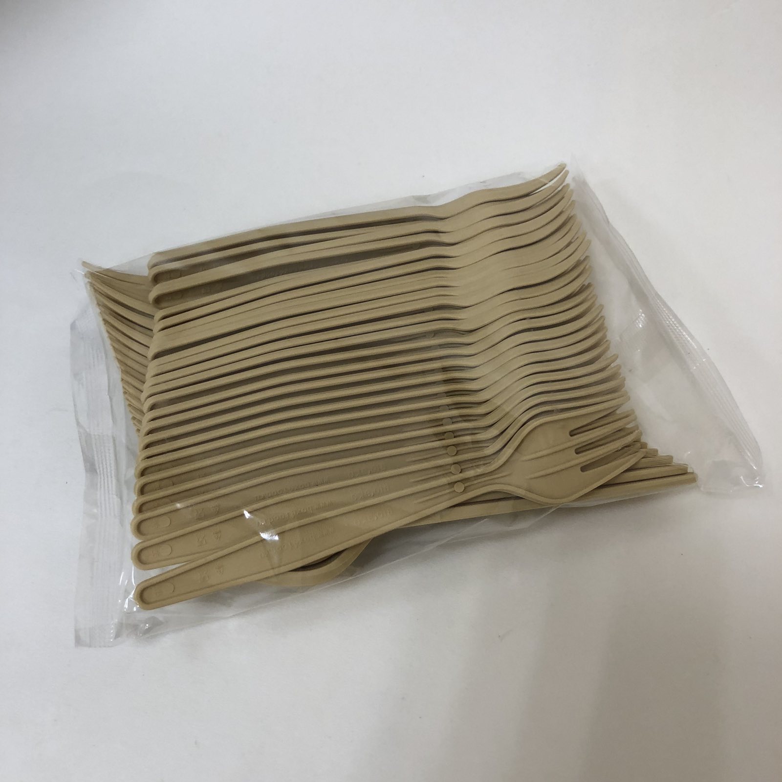 Вилка столовая Био Эко Премиум M, крахмал, 162 мм, бежевый, 50 штук/упак.