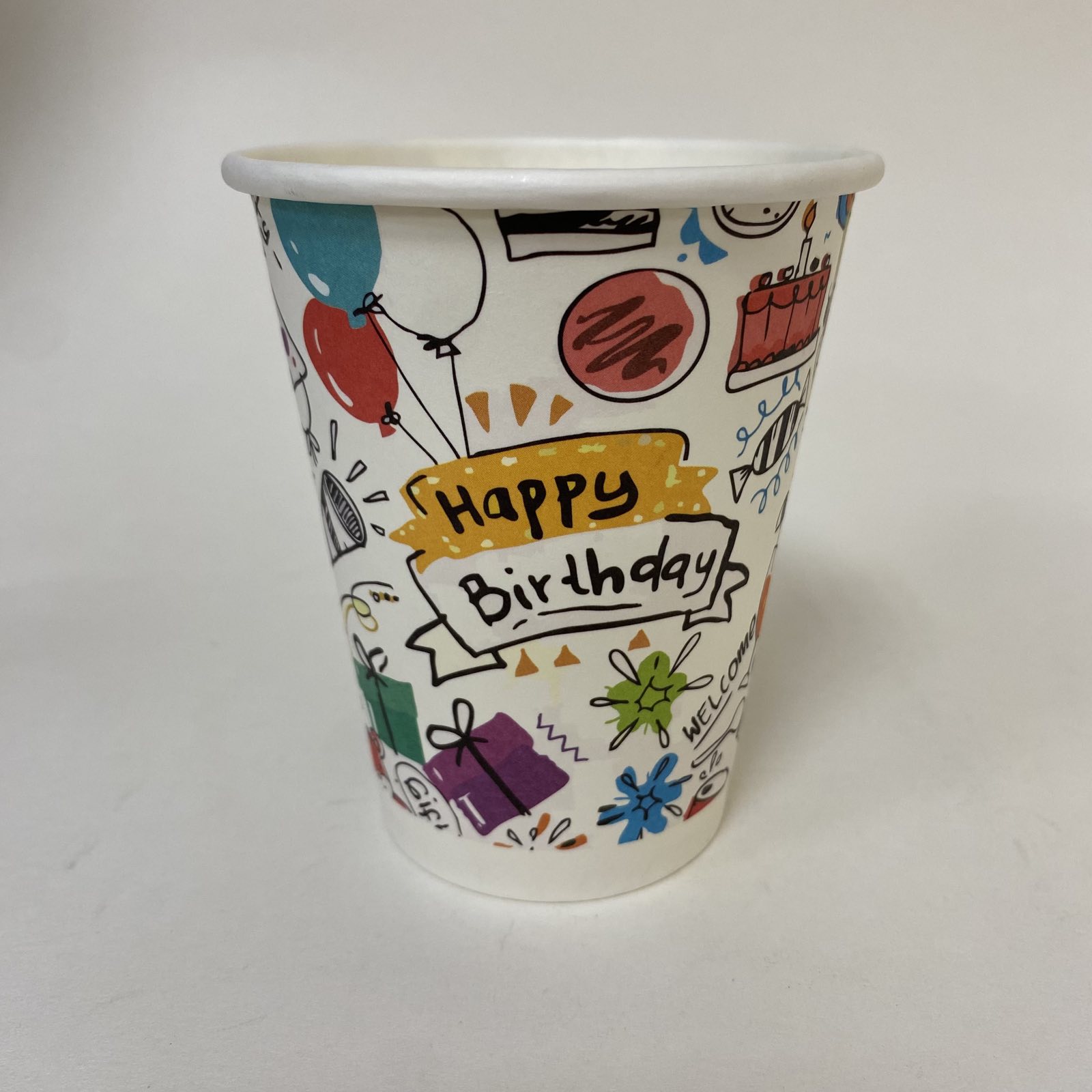 Стакан бумажный 250/270 мл «Happy Birthday», 40 штук/упак (ГеккоКапс)