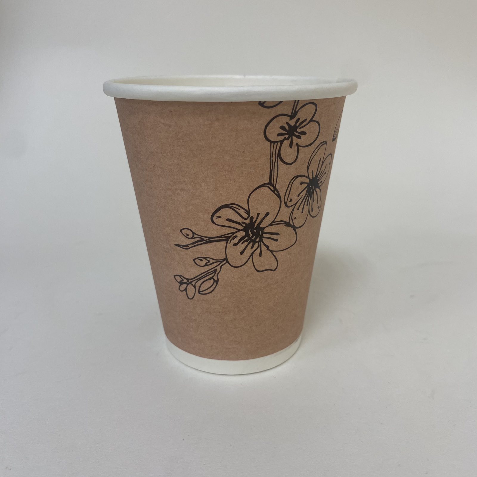 Стакан бумажный 250/270 мл «Цветы крафт», 40 штук/упак (ГеккоКапс)